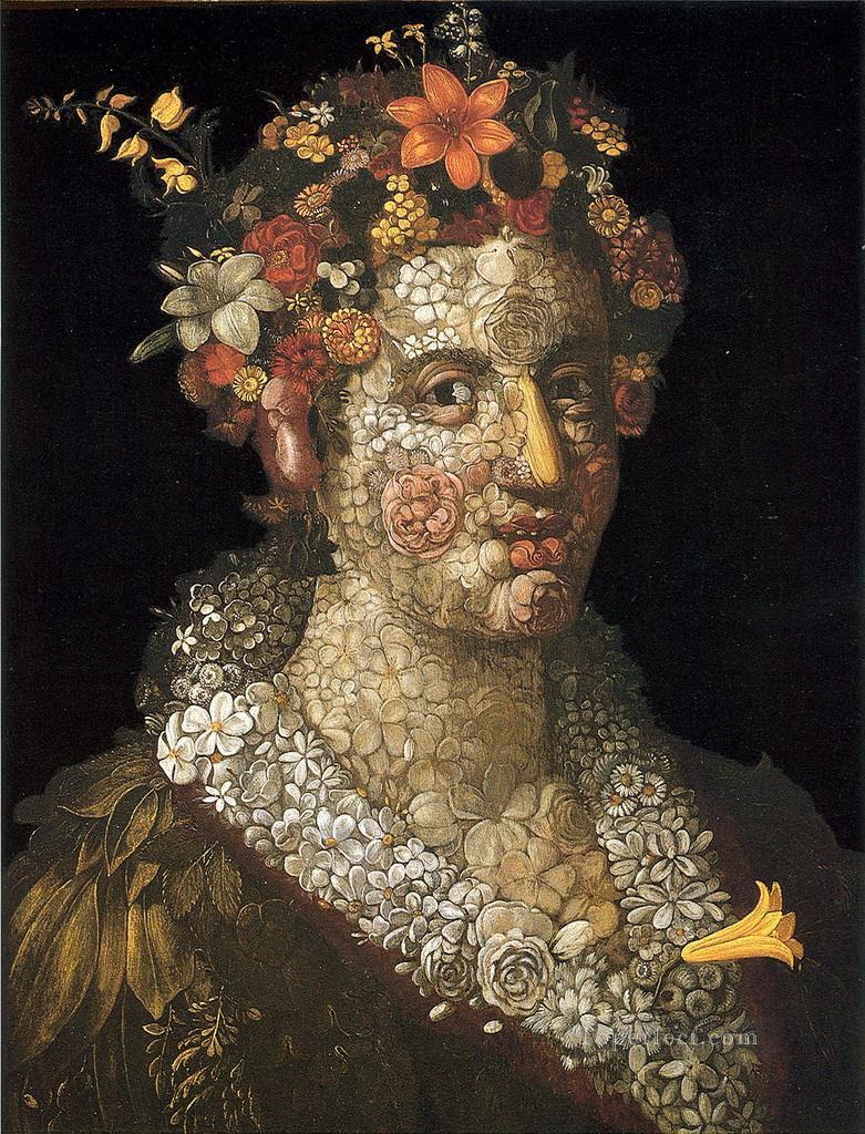 floral woman Giuseppe Arcimboldo classical flowers Oil Paintings